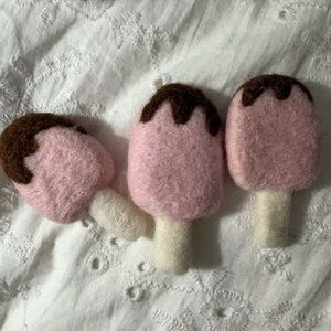 Pink and Brown Felt Ice Cream Toys